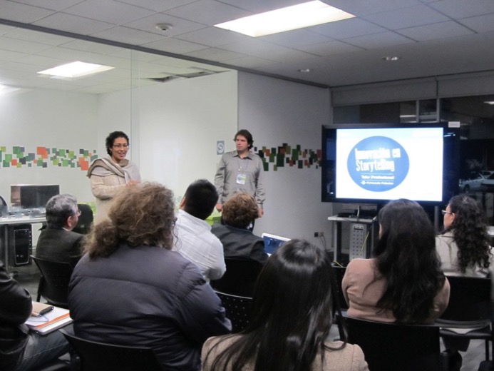 Corporate classroom during a storytelling session