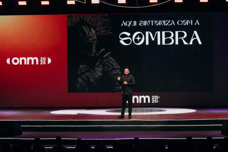 Keynote slide about the shadow archetype on a giant screen