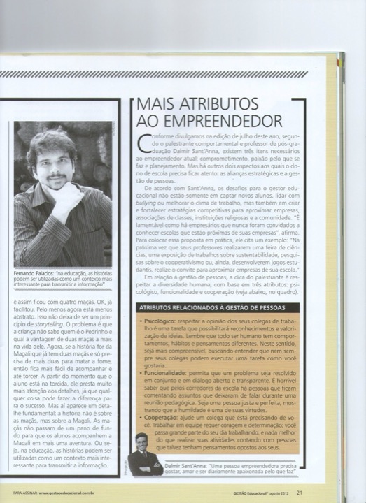 Magazine feature on attributes of the entrepreneur