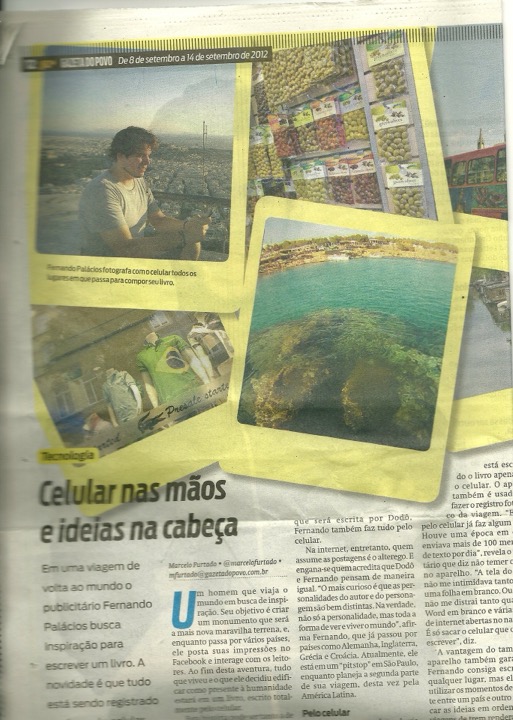Newspaper article from 2012 about writing a book by phone