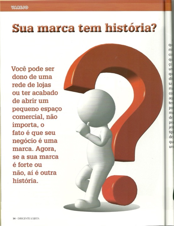 Magazine page asking whether your brand has a story