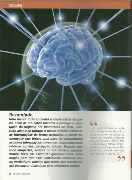 Magazine page on narrative and the brain
